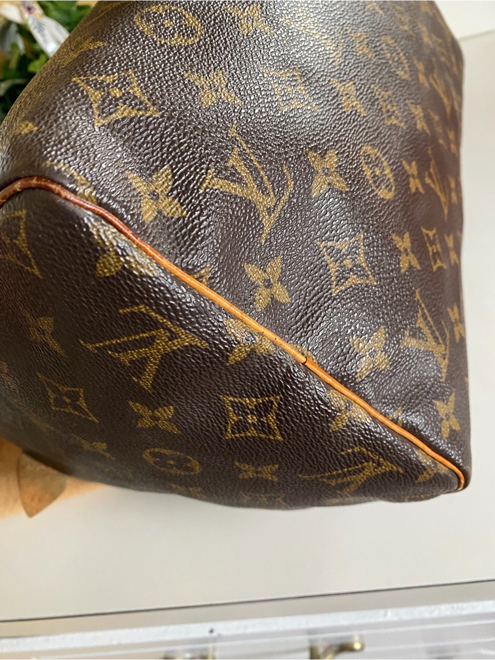 Louis Vuitton Monogram Canvas Speedy Handbag in Brown & Tan - Picture 7 of 16